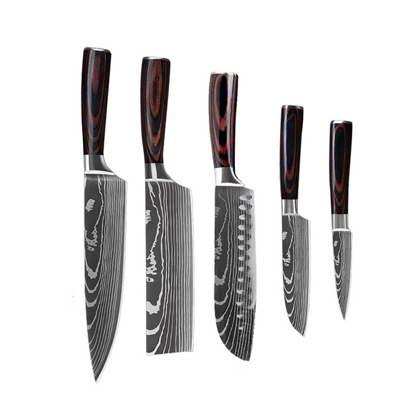 Kiru Core Set Damascus-pattern chef knife set, image 1