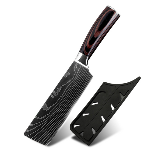 Kiru Nakiri — 7" Damascus-Pattern Vegetable Cleaver
