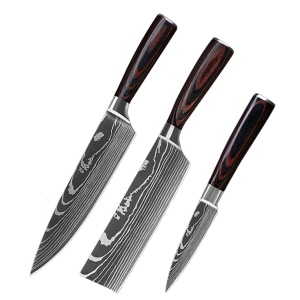 Kiru Core Set Damascus-pattern chef knife set, image 3
